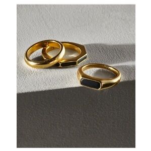 Madewell Gold Geometric Crystal 3-Piece Ring
Set NWT Size 6